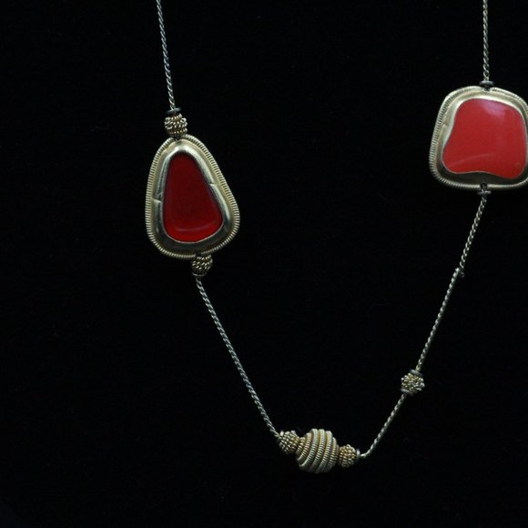 ANNE KLEIN COUTURE POURED GLASS MULTI COLOR NECKLACE - Picture 10 of 10